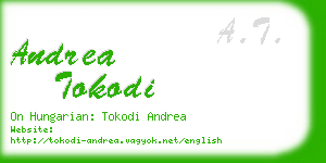 andrea tokodi business card